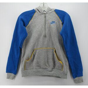 VINTAGE Nike Sweatshirt Boys XL Gray 1/4 Zip Pullover Hoodie Y2K Raglan *